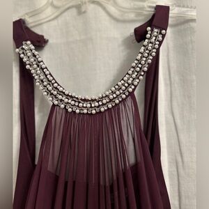 Purple Embellished Halter Gown for Wedding Guests